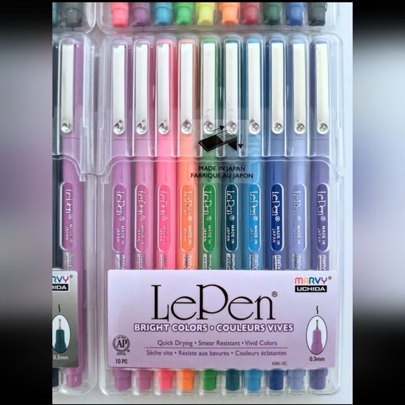 Marvy Uchida Le Pen Set Of 4 Pastel Bright Dark Neon - Picture 8 of 8